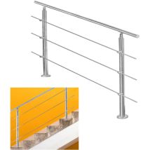 Wolketon Geländer Edelstahl Handlauf Treppengeländer Für Innen Außen Balkongeländer Treppenhaus Brüstung 160cm 3 Querstäbe