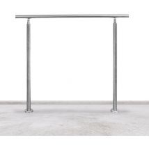 Wolketon - vingo Geländer Treppengeländer ø 42mm Edelstahl Handlauf für Innen und Außen geeignet 160cm mit 0 Querstreben