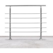 Wolketon - swanew Geländer Treppengeländer ø 42mm Edelstahl Handlauf für Innen und Außen geeignet 160cm mit 5 Querstreben