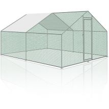 Swanew Hühnerstall Hühnerhaus Dach Geflügelstall Verzinkter Stahlrahmen mit pe 3 x 4 x 2 m