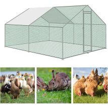 Wolketon Hühnerstall 3 X 4x 2m Hühnerhaus Freilaufgehege Mit Schloss Pe Sonnenschutz Dach Geflügelstall Verzinkter Stahl Kleintierstall Freigehege 