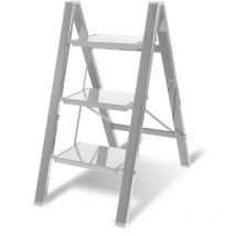 Swanew Klappleiter Stehleiter Alu Trittleiter Klapptritt 3 Stufen Silber