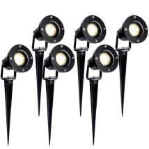 Wolketon 6x Led Gartenstrahler Mit Erdspieß Gartenleuchte Gartenbeleuchtung Wasserdicht Ip65 6w Warmweiß