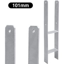 Einfeben - vingo Pfostenanker Pfostenträger H-Pfostenanker Vierkantholzpfosten fuer Pfosten Pfahlbauten Wildtürme Zäune Pergola 2 Stück 101MM
