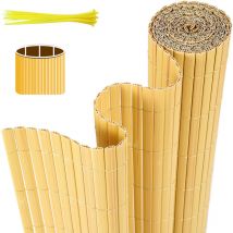 Wolketon Pvc Sichtschutzmatte Balkon & Zaun – Wetterfester Sichtschutzzaun Für Zaun, Windschutz, Zuschneidbar Bambus 80x400cm