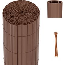 Wolketon - swanew pvc Sichtschutzzaun Sichtschutzmatte Gartenzaun Sichtschutz Windschutz für Balkon &Terrasse, Braun 90x400cm