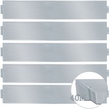 Wolketon - swanew Rasenkante 40m 100x18cm Metall Beetumrandung verzinkt Mähkante Beeteinfassung - Länge 40m Höhe 18cm Palisade