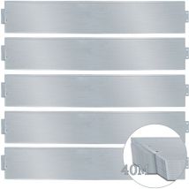 Swanew Rasenkante Verzinkt, 40m Beetumrandung Metall, 100x18cm Beetumrandung Beetumrandung Mähkante Metall Palisade (Länge 40m - Höhe 18cm)