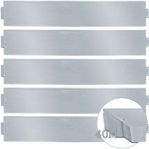 Wolketon - vingo Rasenkante Verzinkt, 40m Beetumrandung Metall, 100x18cm Beetumrandung Beetumrandung Mähkante Metall Palisade (Länge 40m - Höhe 18cm)