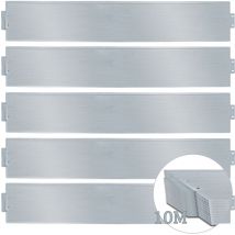 Swanew Rasenkante Verzinkt, Beetumrandung Metall, Beetumrandung Beetumrandung Mähkante Metall Palisade (10 Meter - Höhe 18cm)