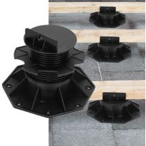 Swanew Stelzenlager für Terrassendielen Außen aus wpc Holz Höhenverstellbares Kunststoff Unterkonstruktion Terrasse Gartenhaus Komplettset 60-140 mm