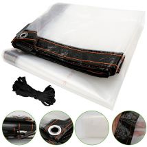 Wolketon Transparente Plane Mit Ösen, Wasserdicht Für Garten, 2 × 4 M