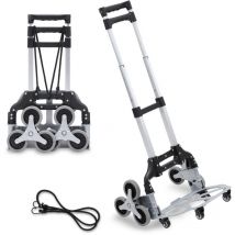 Wolketon - swanew Treppensackkarre klappbar Gegenstände Treppenkarre Stapelkarre Treppen Sackkarre Transportkarre Treppensteiger bis 75kg Alu für