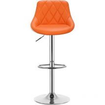 WOLTU 1 pcs bar stools Faux Leather Kitchen stools barstools Seat Adjust 60-82cm Orange