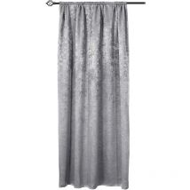 Rideau en 100% Polyester Effet Velours occultant, 135x225cm Déco Maison Suspension avec Passe-Tringle, Gris Argent VH5887sg - Woltu