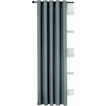 WOLTU 1 pièce Rideau occultant à œillets pour fenêtre Porte Thermique Isolant, 135x225cm, Gris Ardoise