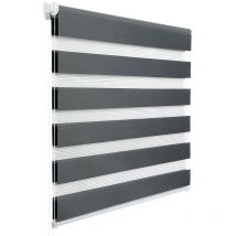 Woltu - 1 pièce Store Enrouleur Double, Fixation Rapide sans perçage, Isolant Thermique, 45x150cm, Gris Foncé DR5517dgr