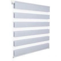 WOLTU 1 pièce Store Enrouleur Double, Fixation Rapide sans perçage, Isolant Thermique, 110x150cm, Gris VH5523gr