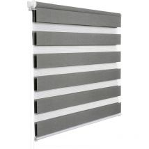 WOLTU 1 pièce Store Enrouleur Double, Fixation Rapide sans perçage, Isolant Thermique, 70x150cm, Gris Aspect Bois DR5519hogr