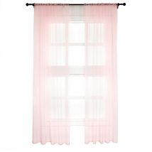 2 pièce Voilage Rideau en Voile paravent, pour Porte Fenêtre Balcon, 140x245 cm, Rose, VH5511rs-2 - Woltu