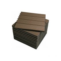 Woltu - 11x wpc Decking Tiles Garden Patio Balcony Interlocking Composite Decking Floor Brown - Brown
