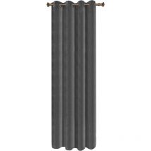 1PC Rideau Occultant avec œillets Rideaux en Velours de 300 g/m² Tombé Lourd de Fenêtre Thermique, 140x225 cm Gris Foncé - Woltu