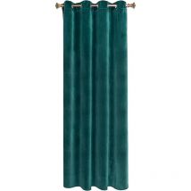 Woltu - 1PC Rideau Occultant avec œillets Rideaux en Velours de 300 g/m² Tombé Lourd de Fenêtre Thermique, 140x270 cm Vert foncé