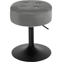 1x Height Adjustable 360°Rotatable Padded Swivel Comfortable Upholstered Seating with Storage, Dark Grey - Woltu