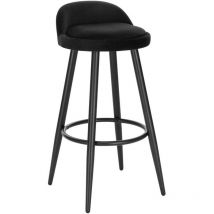 1x Tall Bar stools. Bar chairs with Backrest. Kitchen stools. Breakfast stools Black - Woltu
