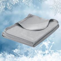 Couverture d'Été, 100x120cm, Couverture Rafraîchissante Fibre Arc-Chill Double Face Couverture de Refroidissement, Gris Clair - Woltu