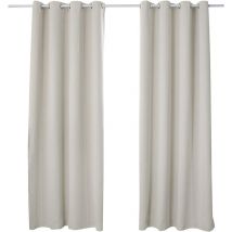 Woltu - Lot de 2 Rideaux occultant à Oeillets, Rideau Isolant intérieur 135x225cm, Crème VH5878cm-2