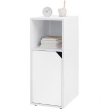 1x Bedside Tables Cabinet Slim Side Table Bedroom Furniture Nightstand Storage White - Woltu