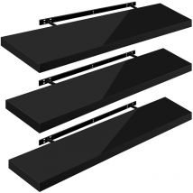 3 x Étagère Murale, Tablette Murale Panneau de Bois, Étagère Flottante, Étagère à Livres, 110x22, 9x3, 8cm, Nior RG9483sz-3 - Woltu