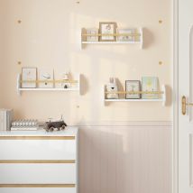 Woltu - 3er Set Kinderregal Kinder Bücherregal Wandregal Schweberegal Kinderzimmerregal für Buchaufbewahrung aus Kiefernholz mdf für Kinderzimmer