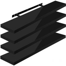 4 x Étagère Murale, Tablette Murale Panneau de Bois, Étagère Flottante, Étagère à Livres, 100x22, 9x3, 8cm, Nior RG9482sz-4 - Woltu