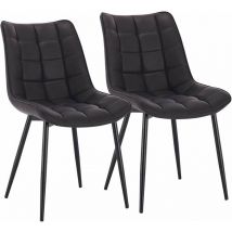 Woltu - 2Pcs dining chairs Living Room chairs Faux Leather with Padded Seat chairs Anthracite - Anthracite
