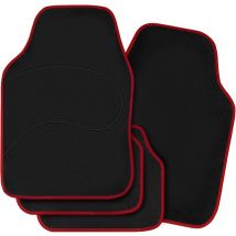 4x Tappeti Auto Tappetini Anteriori Posteriori Moquette Universali Rosso - Woltu