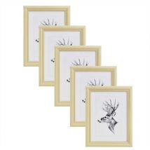 Woltu - Cadre Photo Lot de 5 Artos Style 10x15cm Cadre en Bois et Verre décoration Maison Naturelle
