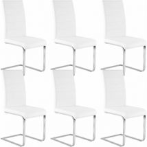 Woltu - 6X Sillas de Comedor Silla Ergonómica para Oficina y Casa Silla en Forma de c con Respaldo Alto Silla de Cocina Moderna y Chic Piel Sintética