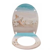 Woltu - Abattant wc Antibactérien Couvercle wc Soft Close pour Couvette o Siège de Toilette, Meilleure Plage de Sable