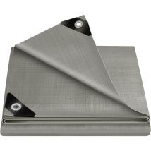 Bâche de Protection en pe 280g/m², 3x3 m, Bâche Imperméable et Résistante, Couverture Étanche Bâche, Gris - Woltu