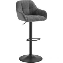 1x Barhocker Barstuhl höhenverstellbar Drehbare Bistrohocker Küchenhocker aus Samtstoff Tresenhocker mit Lehne Fußstütze Chenille Cord Metall