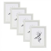 Woltu - 5x photo frames picture frames Modern Wall Art Hanging Frame Poster White - White