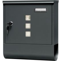 Woltu - Boîte aux Lettres, Boîte Postale avec Porte-Journaux, Boîte aux Lettres Murale Verrouillable avec 2 Clés, 30, 5x33, 5x10cm, Anthracite