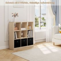Woltu - Bücherschrank Bücherregal mit 9 Fächern 3 Schubladen aus Vliesstoff, Würfelregal Standregal Aufbewahrungsregal für Wohnzimmer Schlafzimmer