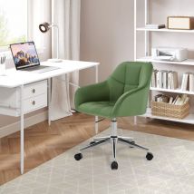 Woltu - Bürostuhl mit Armlehnen, ergonomischer Schreibtischstuhl, Drehstuhl höhenverstellbar, bis 150 kg belastbar, Schminkstuhl mit Samtsitz, für