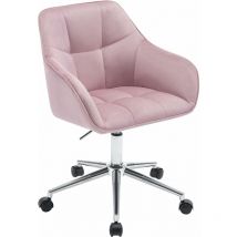Woltu - Chaise Bureau en Velours, Fauteuil de Bureau Hauteur Réglable, Rose+ Argenté