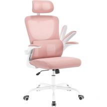 Woltu - Chaise de Bureau Ergonomique, Chaise Pivotante sur roulettes, avec Fonction Inclinable, Appui-Tête Réglable, Accoudoirs Relevables, en