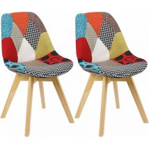 Lot de 2 Chaises de salle à manger woltu, Chaise de cuisine, pied en bois, style nordique, Multicolore