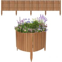 Clôture de Pelouse Décorative en Bois, Bordure de Jardin Flexible, Palissade de Jardin Extérieur, 203x60 cm, Marron Foncé - Woltu